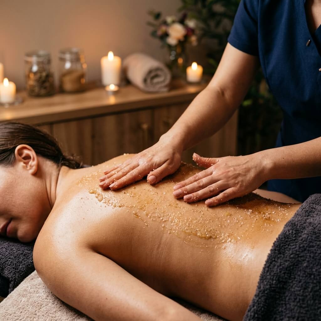 Peeling i masaż ciała w salonie Yasunari
